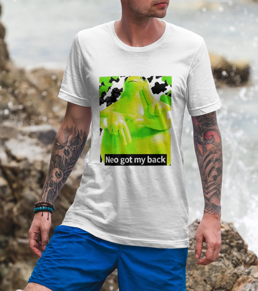 Neo Got My Back Green Frog Meme T-Shirt