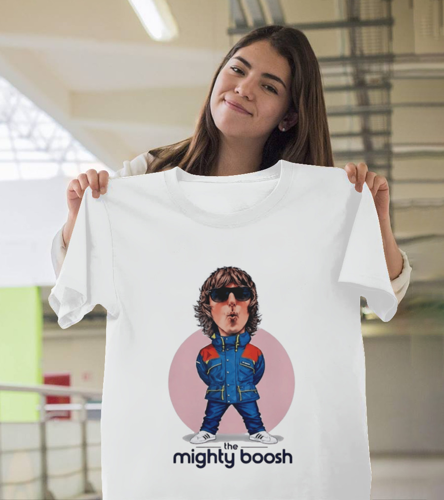 The Mighty Boosh Noel Fielding Caricature In Sunglasses And Blue Jacket T-Shirt
