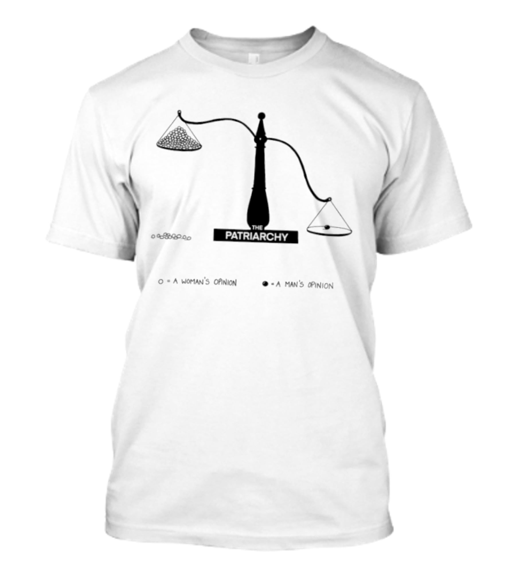The Patriarchy Scale Of Opinions A Woman's Opinion A Man's Opinion Feminism T-Shirt