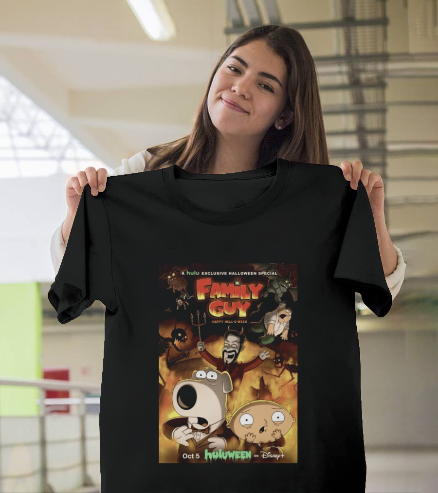 Hulu Exclusive Halloween Special Family Guy Happy Hell O Ween Oct 5 Huloween On Disney Plus T-Shirt