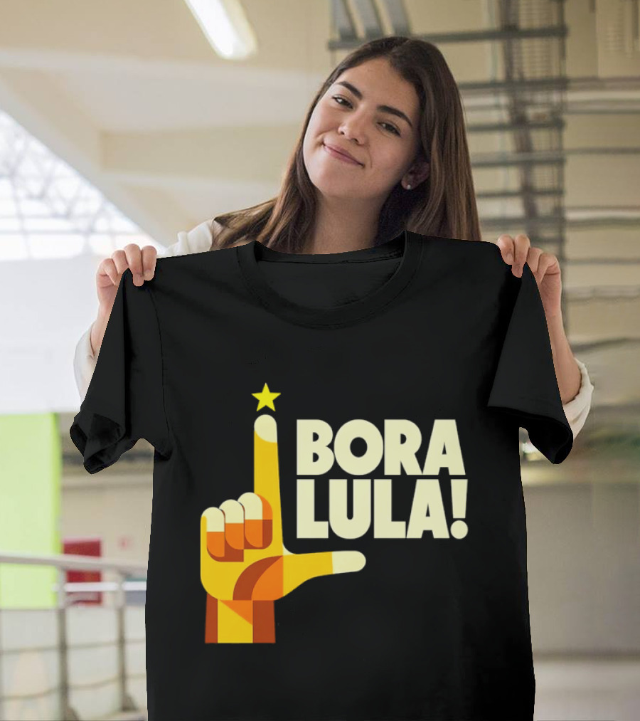 Bora Lula Political Campaign Brazil President Star Hand Gesture T-Shirt