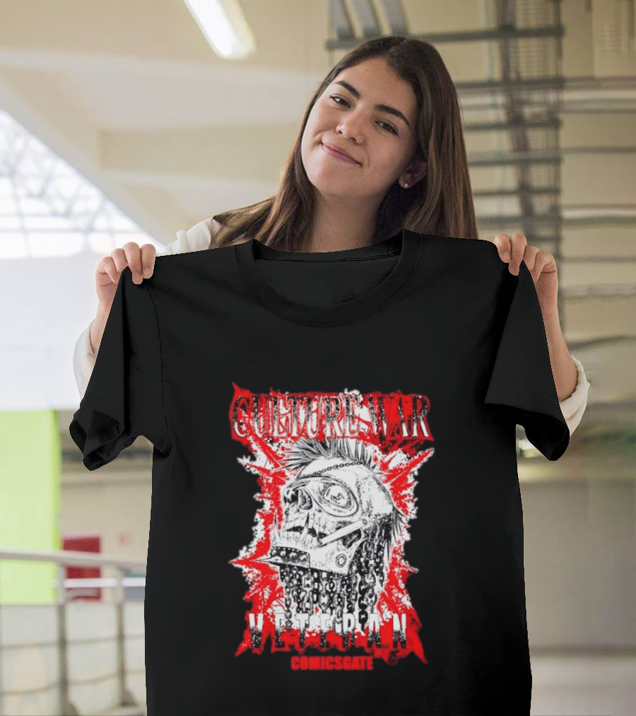 Culture War Veteran Punk Skull Comicsgate T-Shirt
