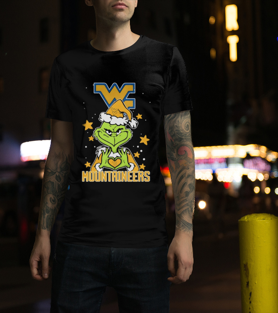 West Virginia Mountaineers Christmas Grinch Fan Gear T-Shirt