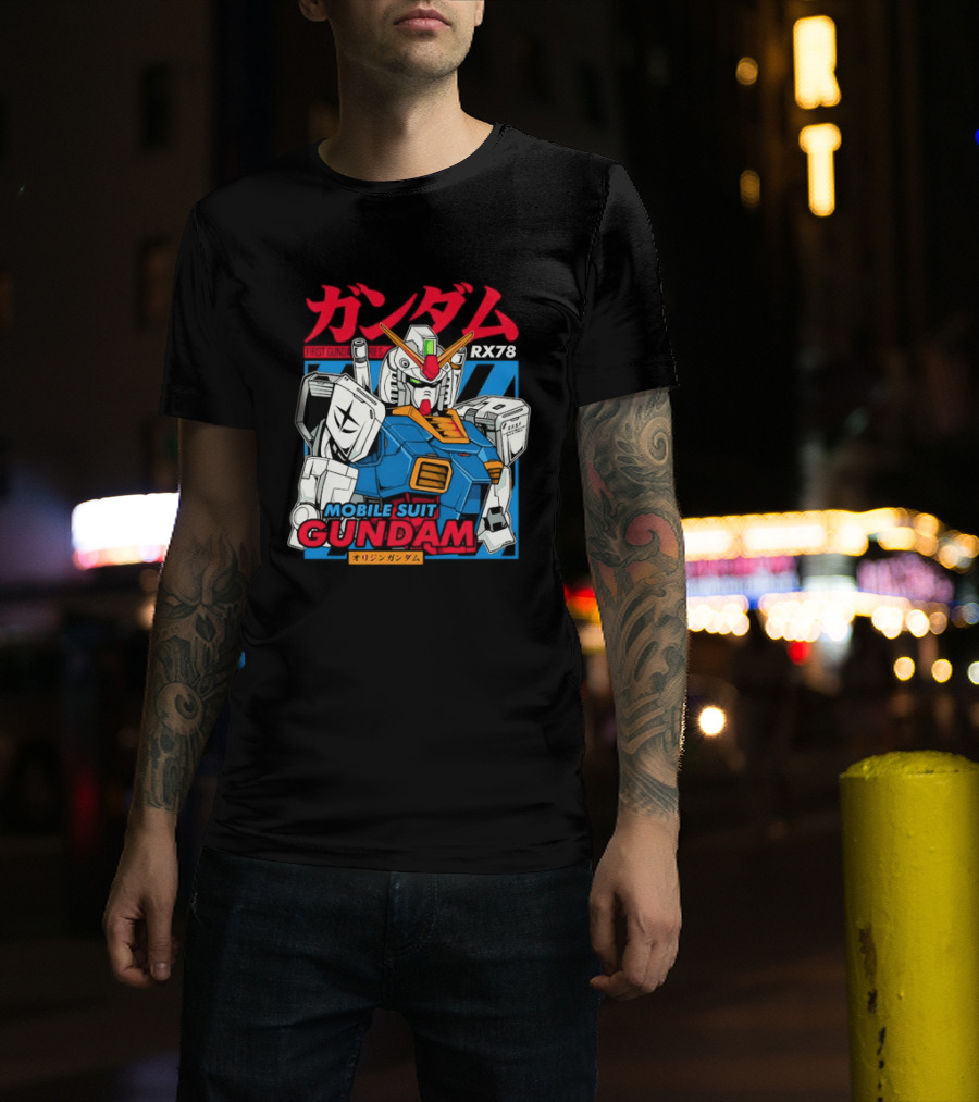 Mobile Suit Gundam RX 78 Iconic First Series Japanese Kanji T-Shirt