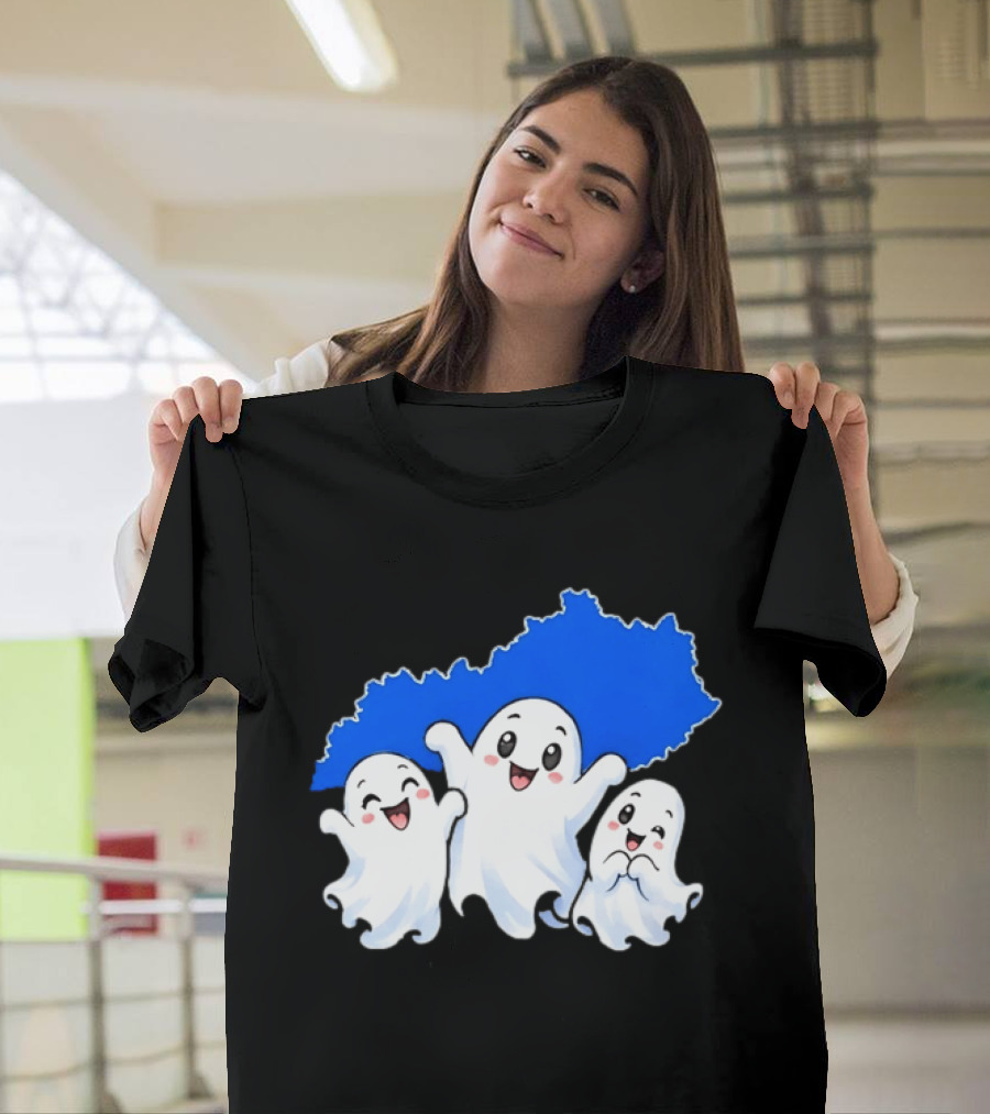 Ghosts And Kentucky State Map Halloween Fun T-Shirt