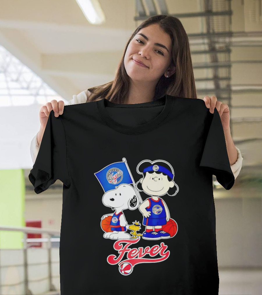 Peanuts Snoopy And Lucy Indiana Fever Basketball Team Fan Characters T-Shirt