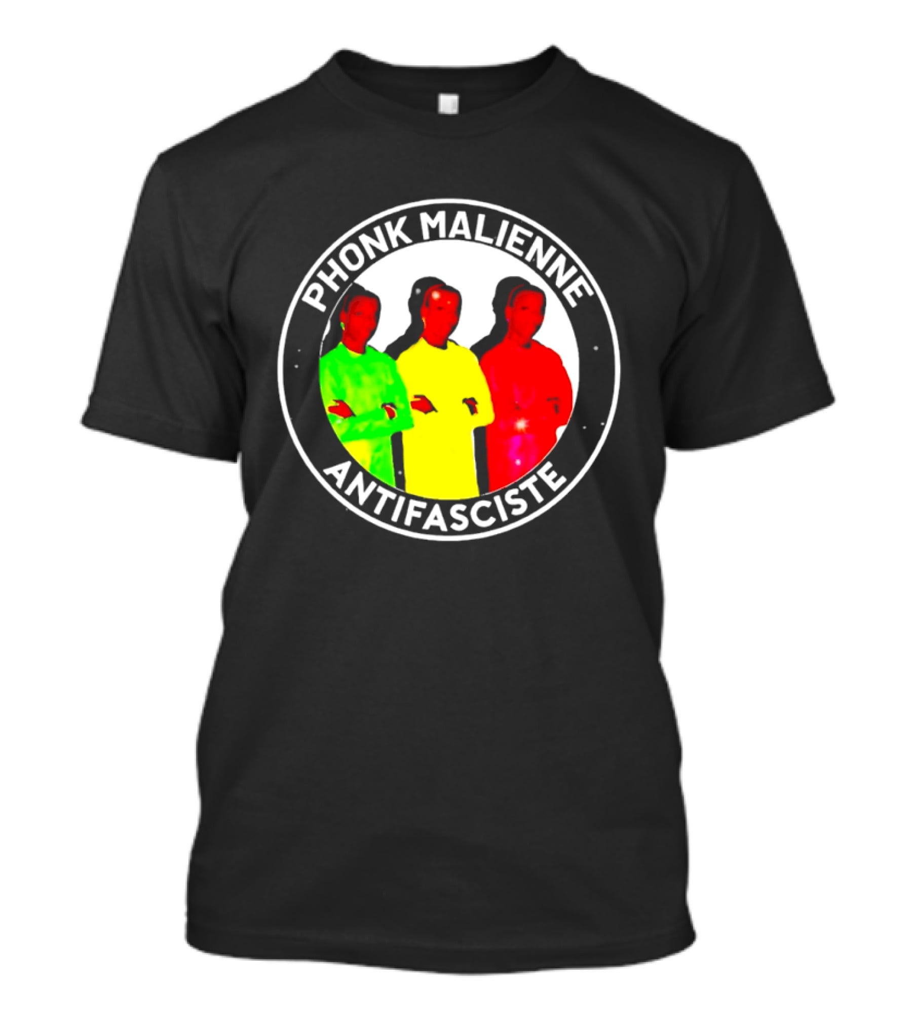 Phonk Malienne Antifasciste Music Mali Circle T-Shirt