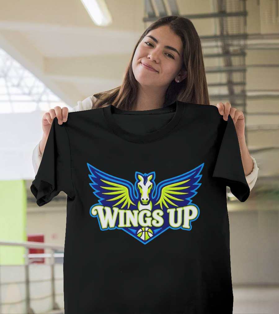 Wings Up Dallas Wings Basketball Game Day 2026 Pegasus T-Shirt