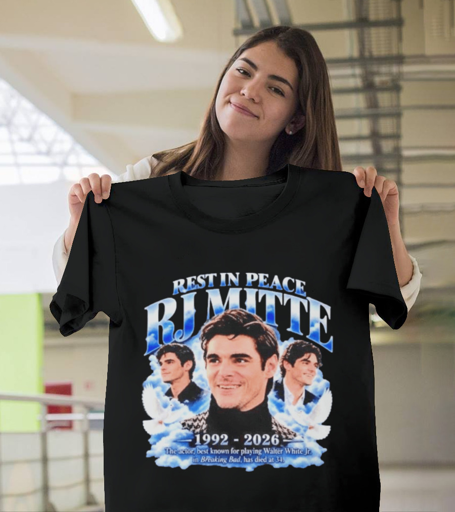 Rest In Peace RJ Mitte 1992 2026 Walter White Jr. Breaking Bad Actor T-Shirt