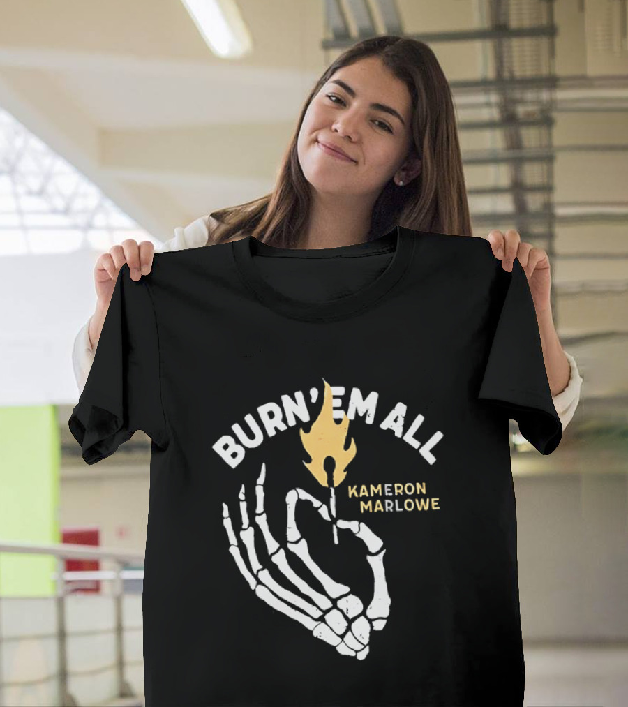 Burn 'Em All Kameron Marlowe Skeleton Flame T-Shirt