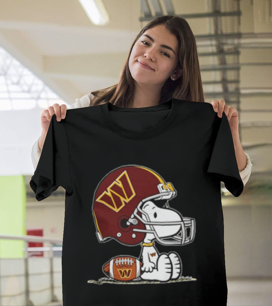Snoopy Washington Commanders Football Helmet Cartoon Dog T-Shirt