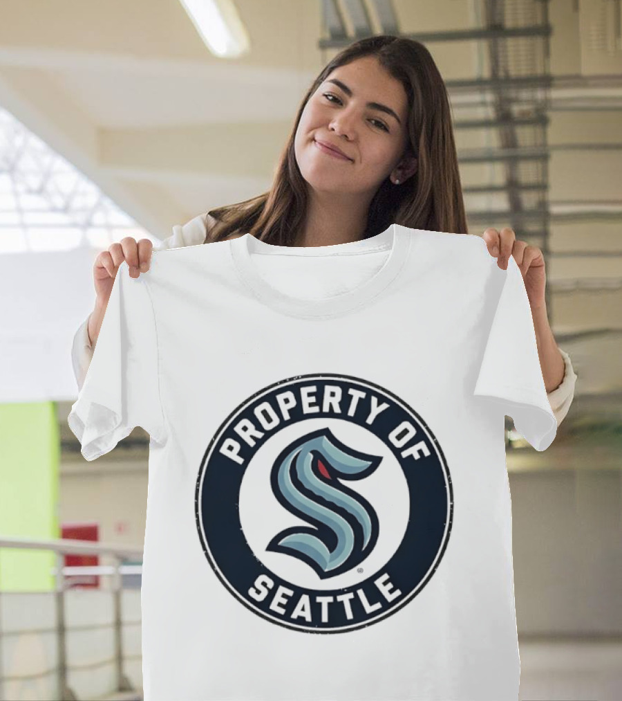 Property Of Seattle Kraken Distressed Circle T-Shirt