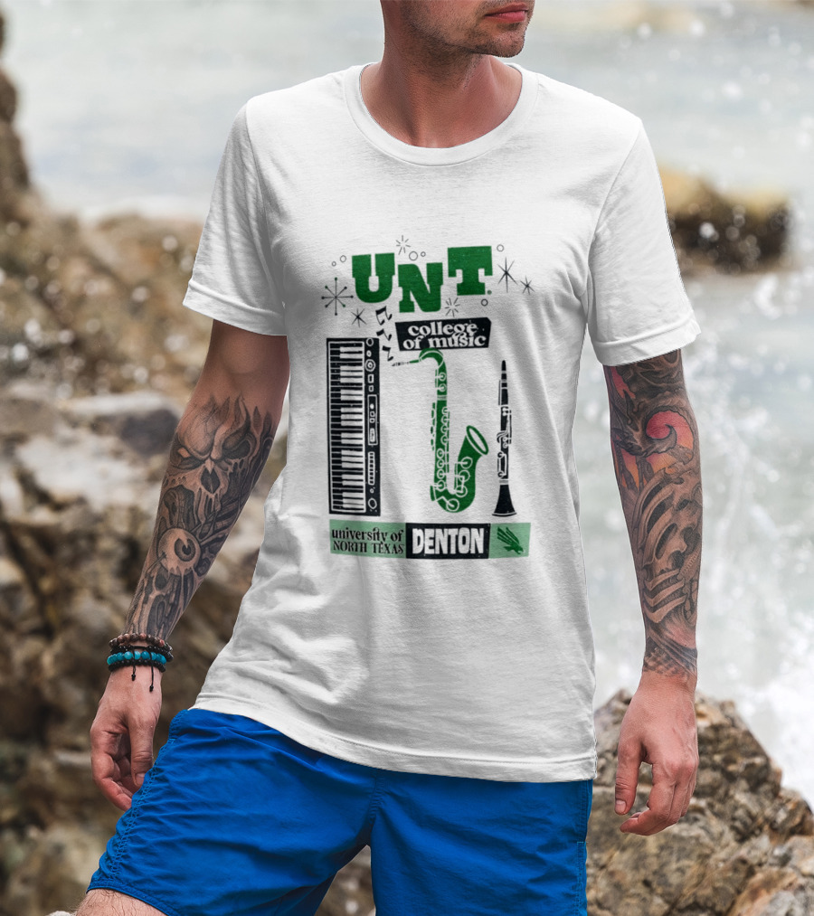UNT College Of Music University Of North Texas Denton Music Instruments T-Shirt