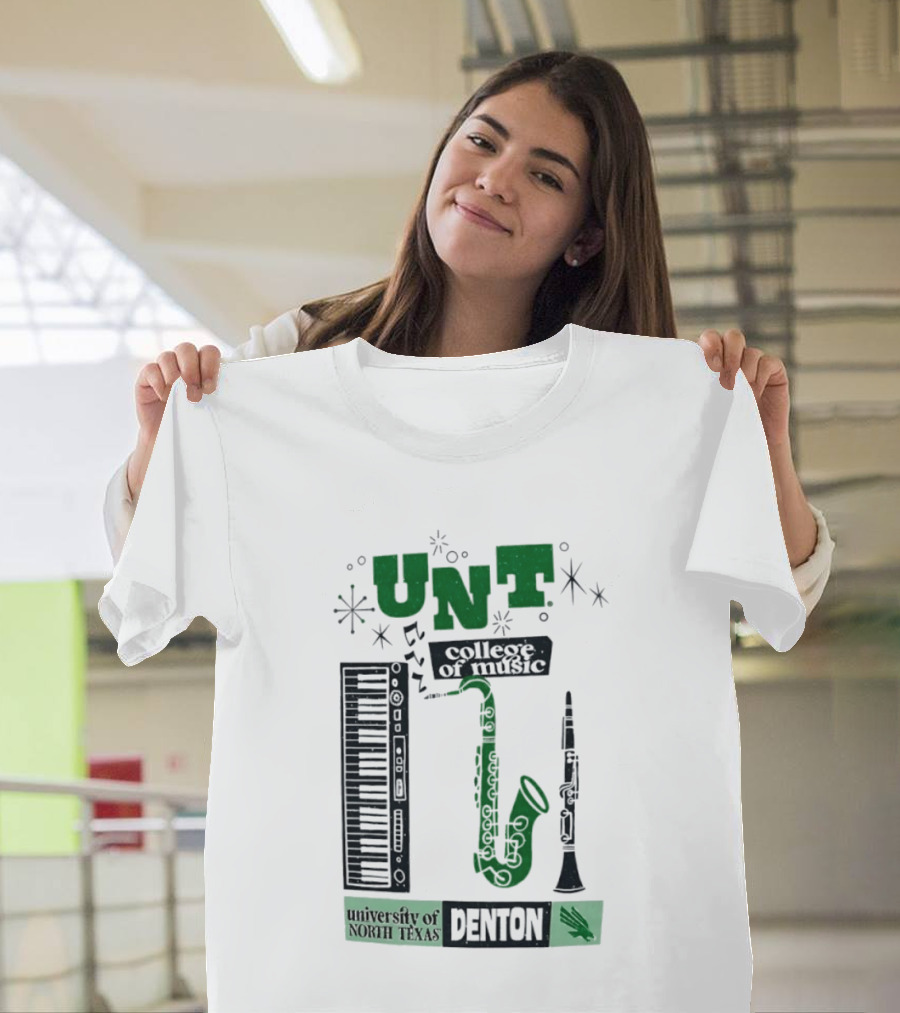 UNT College Of Music University Of North Texas Denton Music Instruments T-Shirt