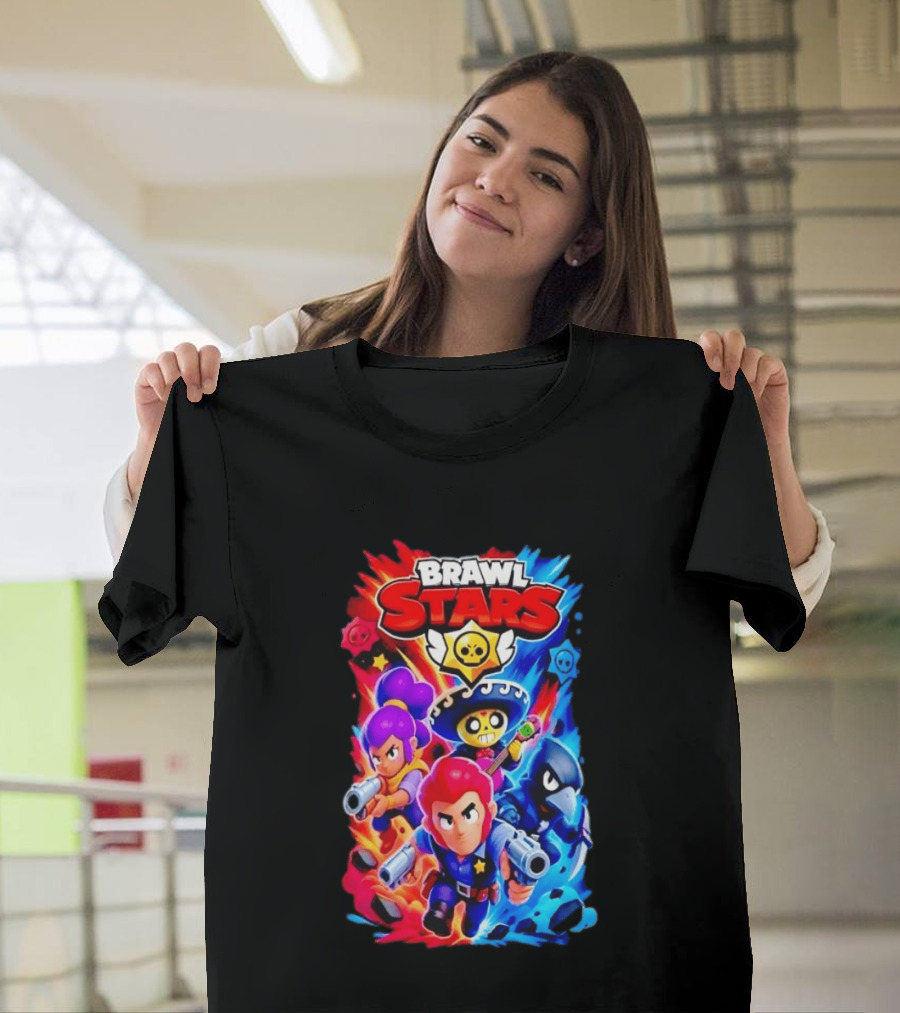 Brawl Stars Characters Action Group Gaming Showdown T-Shirt
