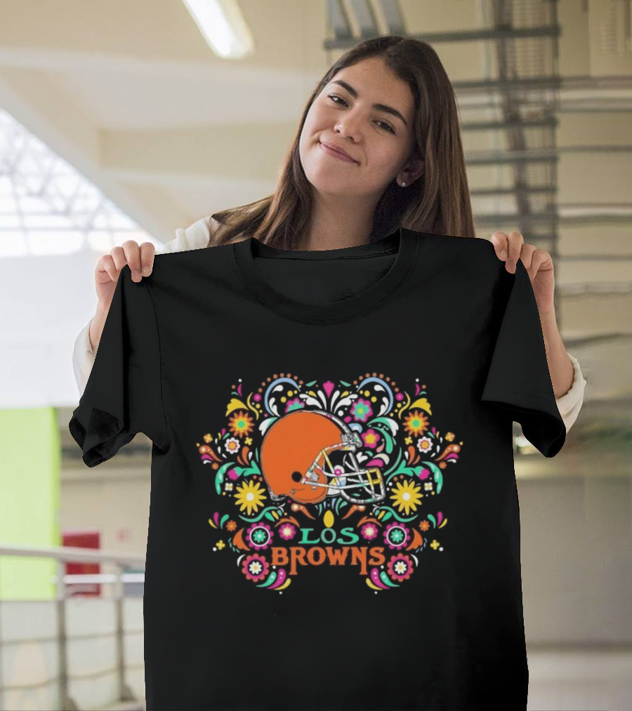 Cleveland Browns Dia De Los Muertos Los Browns Floral 2026 T-Shirt