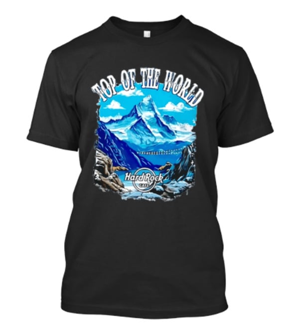 Top Of The World Hard Rock Cafe Snowy Mountain Peak Blue Sky T-Shirt