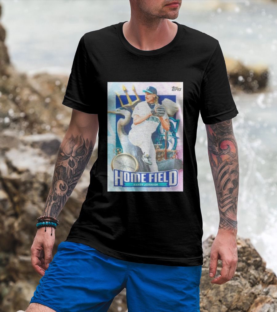 Randy Johnson Seattle Mariners Topps Home Field Baseball Card Mariners T-Shirt