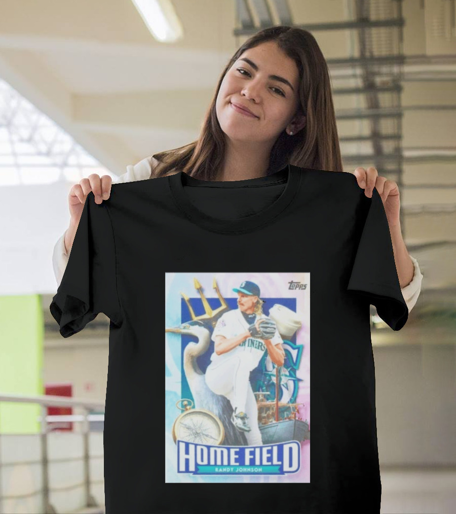 Randy Johnson Seattle Mariners Topps Home Field Baseball Card Mariners T-Shirt