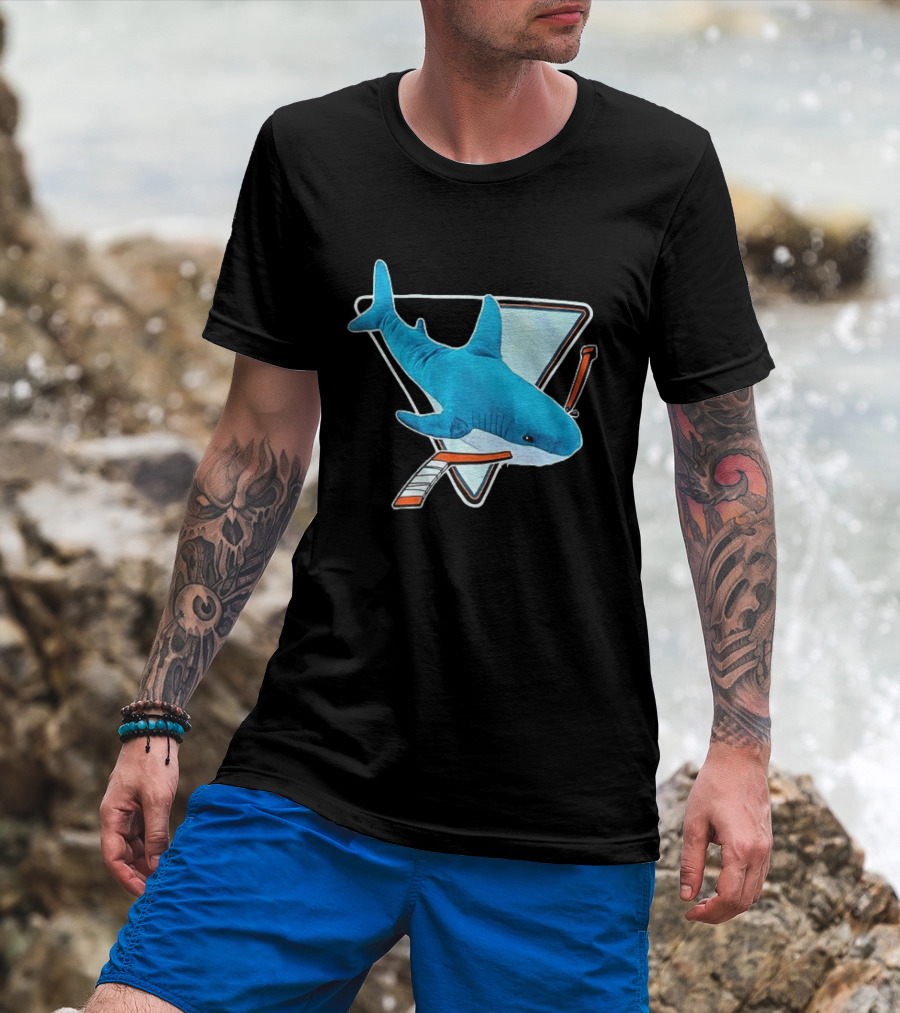 San Jose Sharks Hockey Stick Triangle Plush Toy T-Shirt