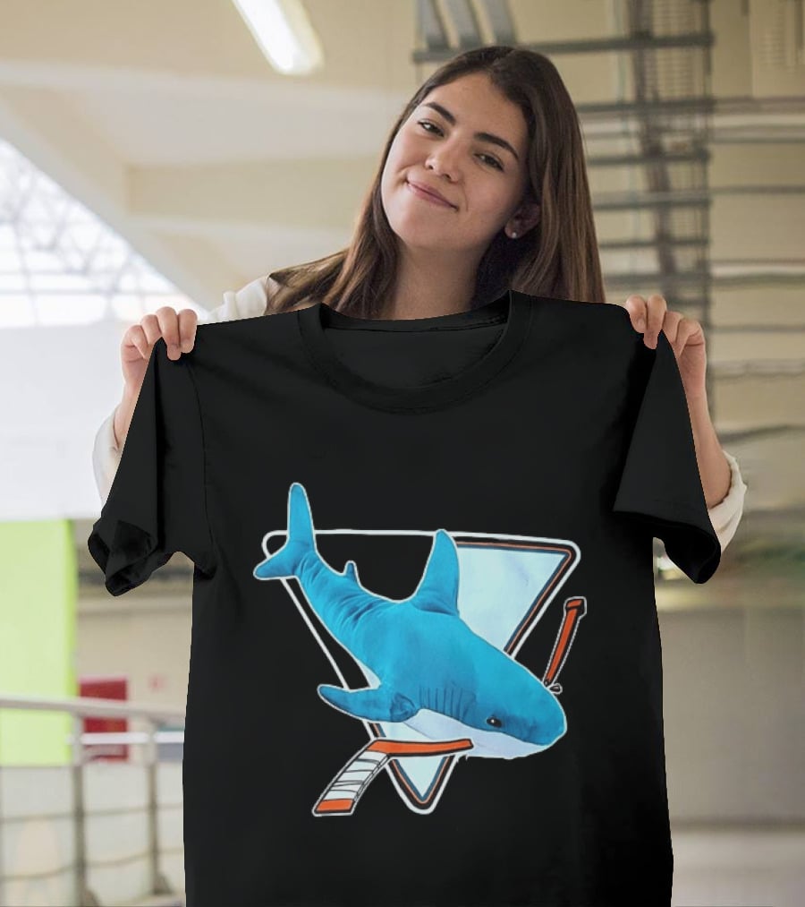San Jose Sharks Hockey Stick Triangle Plush Toy T-Shirt