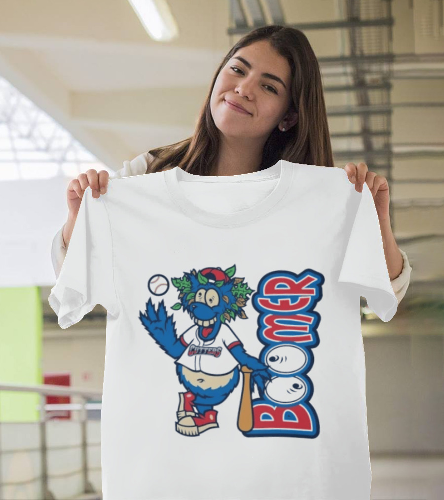 Boomer The Cutters Baseball Mascot With Bat And Ball T-Shirt