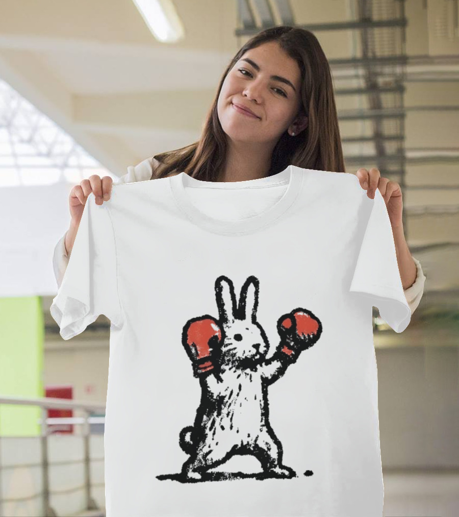 Boxing Rabbit Fighter Animal Sports Distressed T-Shirt
