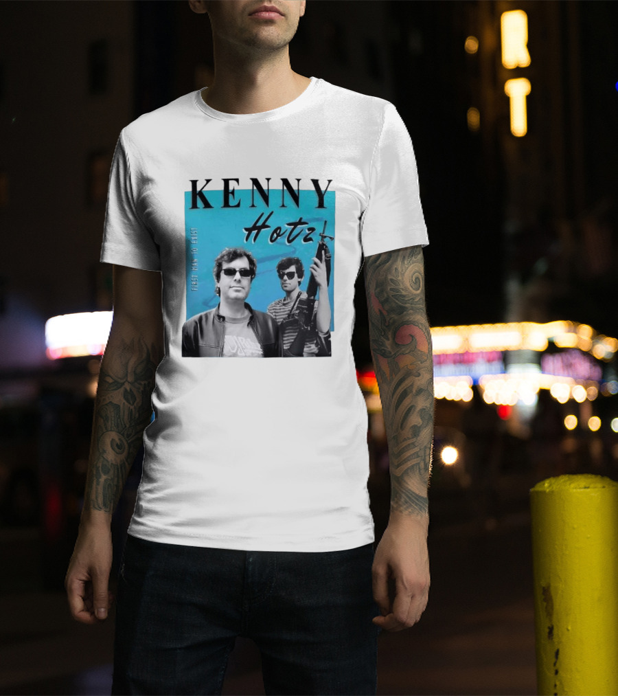 Kenny Hotz First Man To Exist Black And White Sunglasses Gun Image T-Shirt