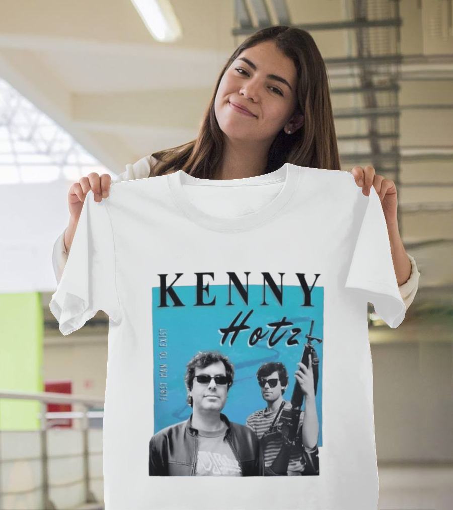 Kenny Hotz First Man To Exist Black And White Sunglasses Gun Image T-Shirt