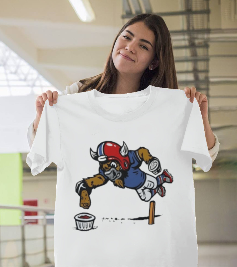 Buffalo Bills Mascot Football Helmet Diving Tortilla Chip Gameday Dip T-Shirt