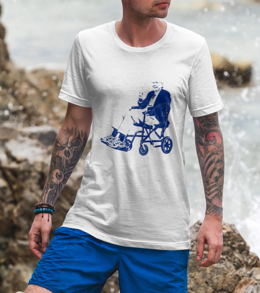 Kentucky Political Humor Go For Two Finger Man In Wheelchair Sneakers T-Shirt