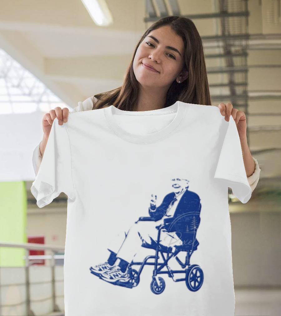Kentucky Political Humor Go For Two Finger Man In Wheelchair Sneakers T-Shirt