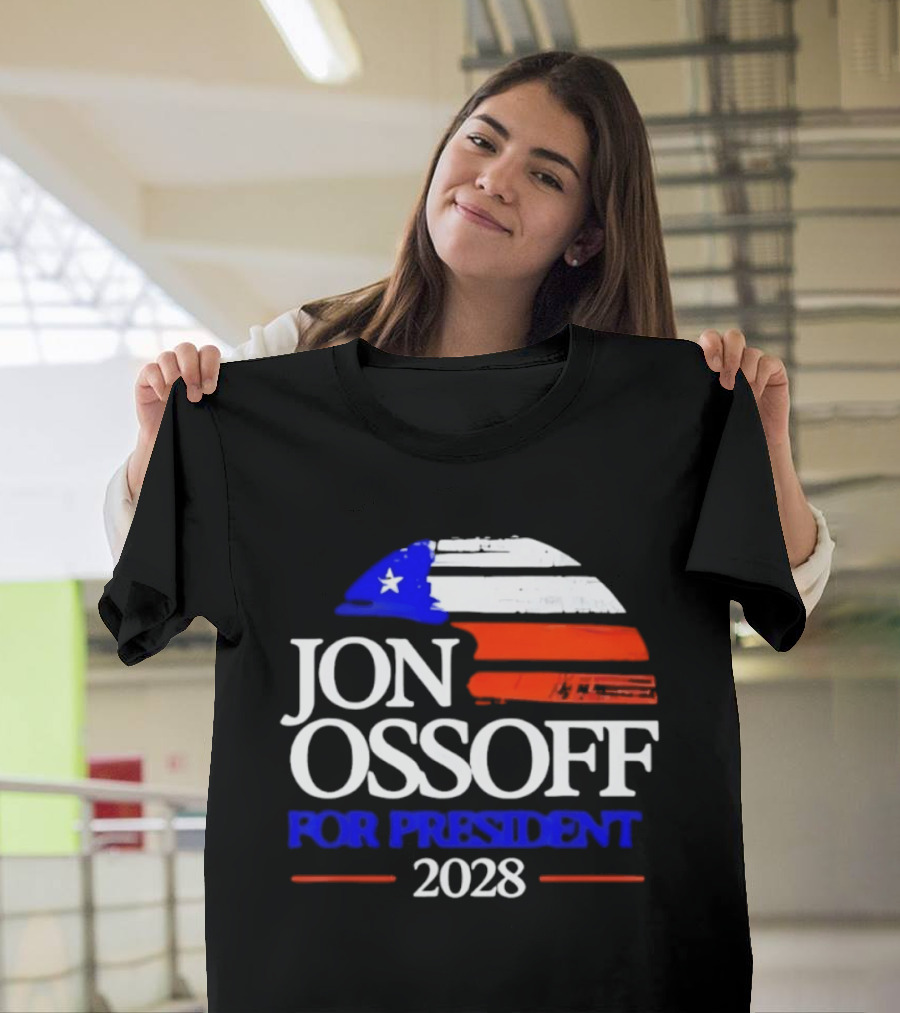 Jon Ossoff For President 2028 American Flag T-Shirt