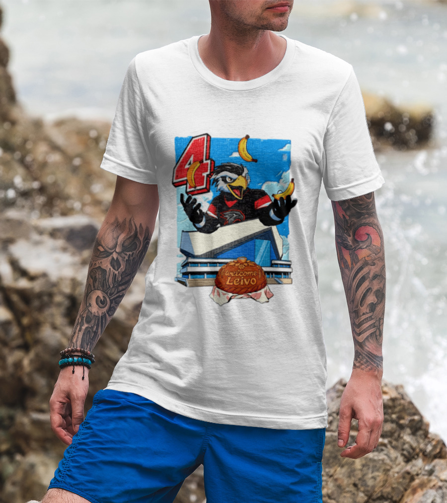 Leivo Welcome 4 Hawk In Hockey Jersey With Bananas In Front Of Arena T-Shirt