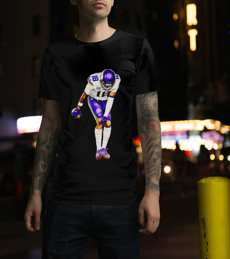 Justin Jefferson 18 Minnesota Vikings Football Player Celebration T-Shirt