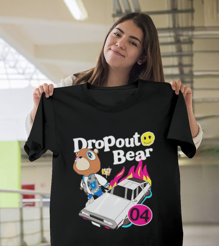 Kanye West Dropout Bear DeLorean 04 Flame Sneakers T-Shirt