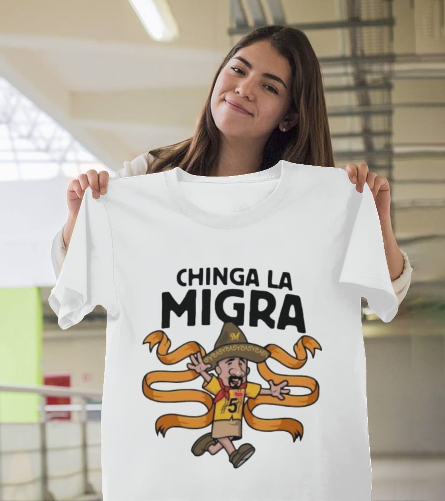 Chinga La Migra Cartoon Number 5 Sombrero T-Shirt