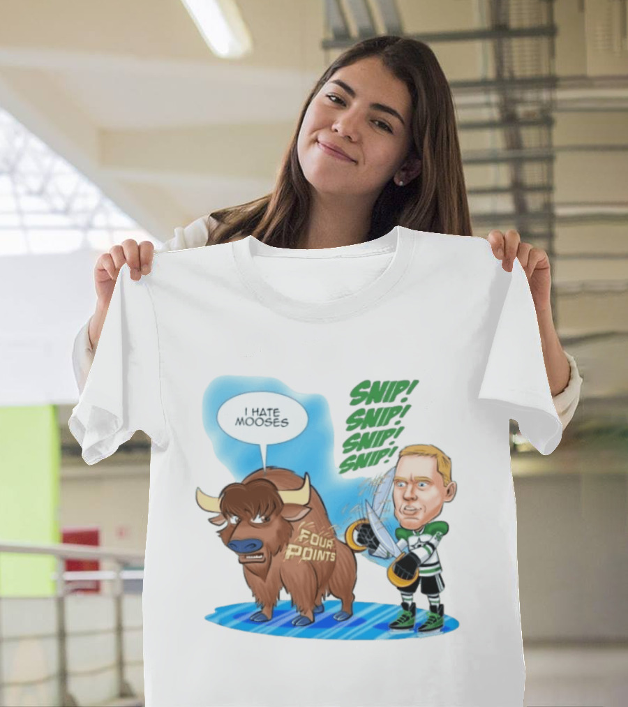 Dallas Stars No 96 I Hate Mooses Four Points Chip Chop Caricature T-Shirt