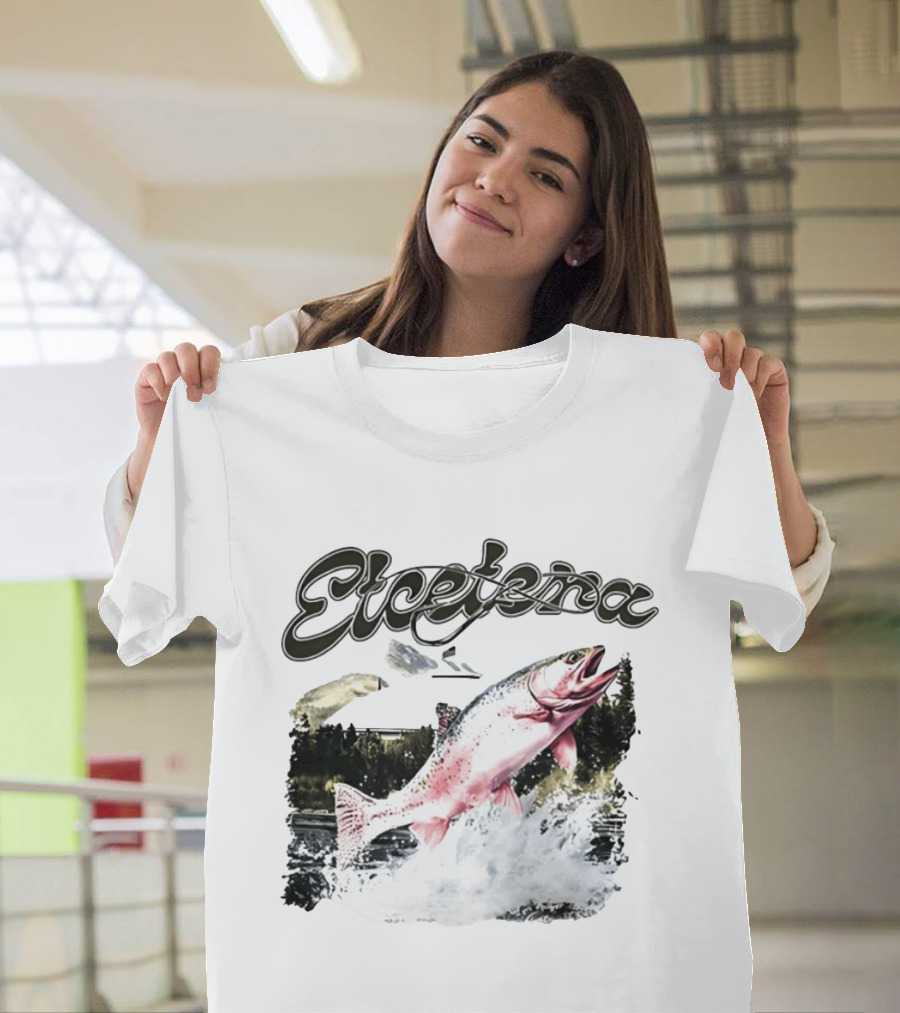 Etcetera Rainbow Trout Fishing Nature Scene T-Shirt