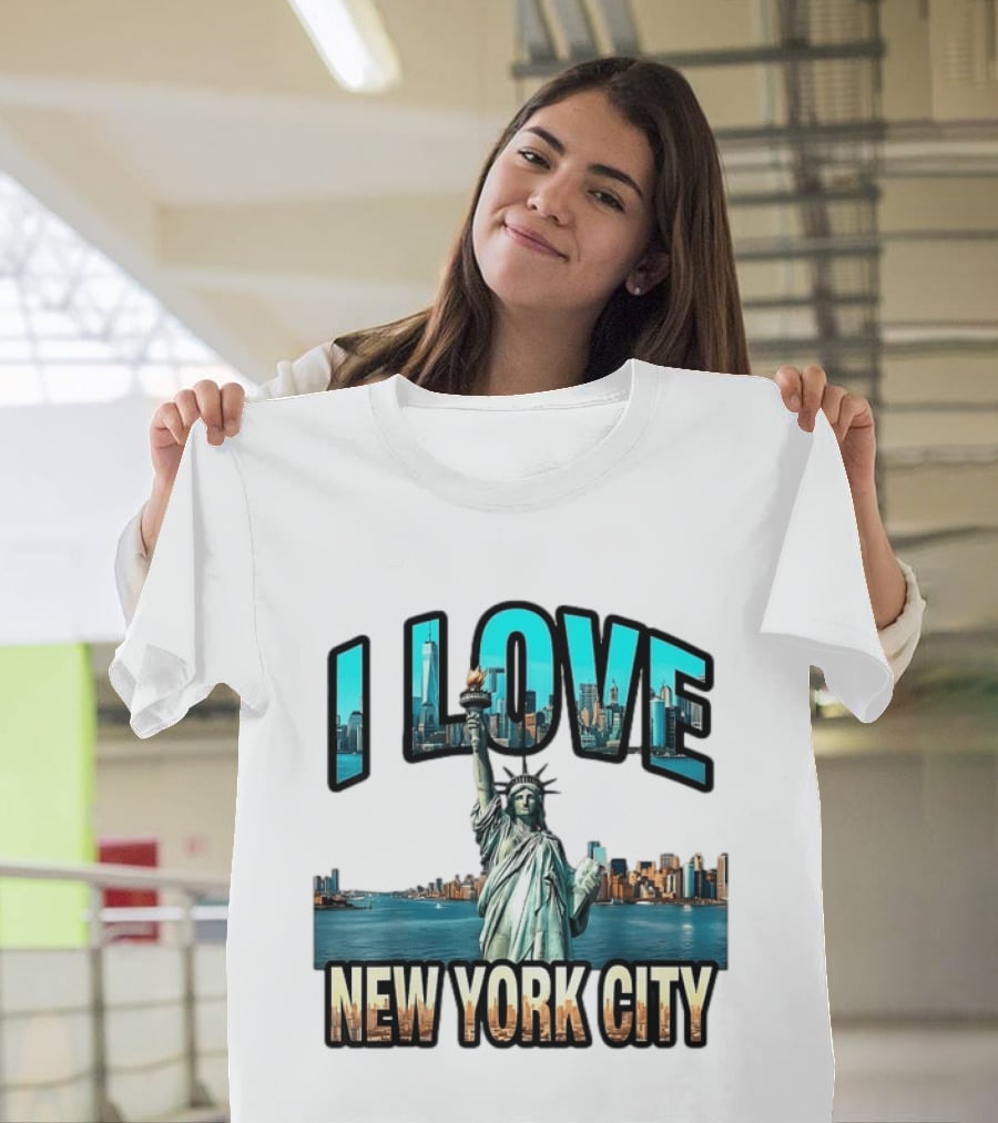 I Love New York City Statue Of Liberty Skyline T-Shirt