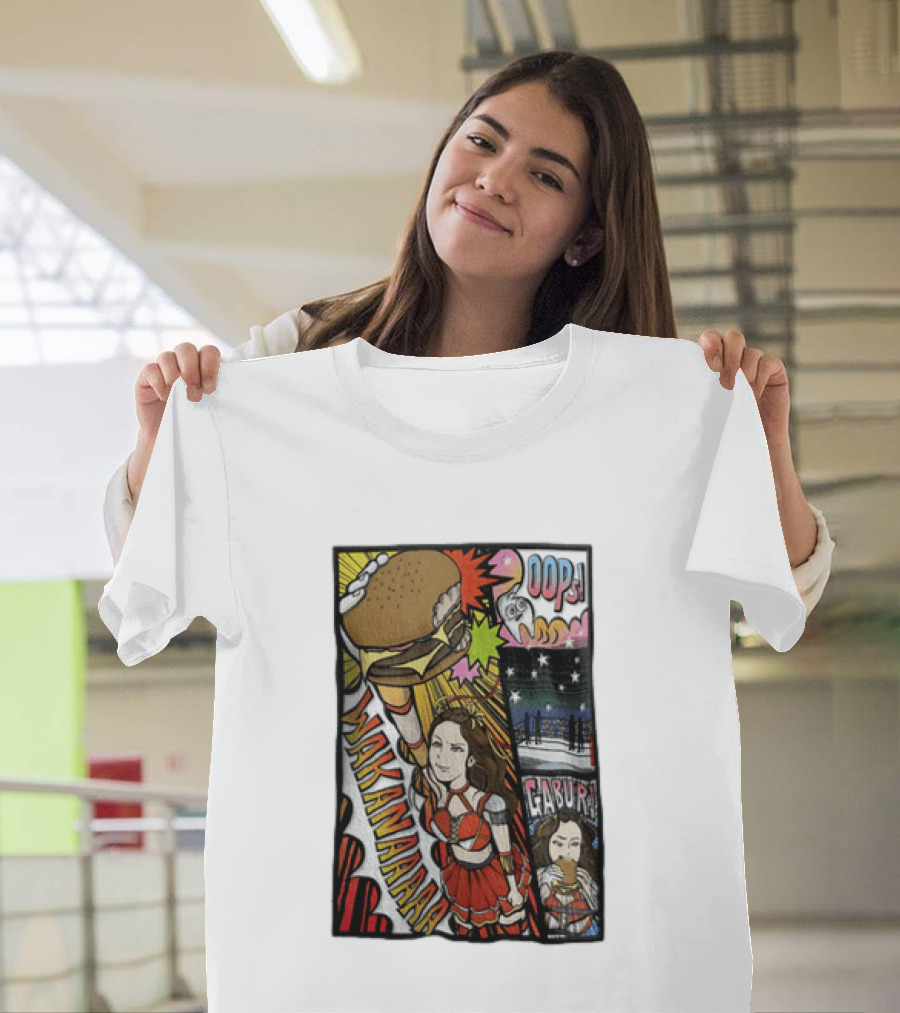 Wakana Tsukiyama Stardom Wakanaaaaa Oops Gaburi Comic Style Wrestling T-Shirt