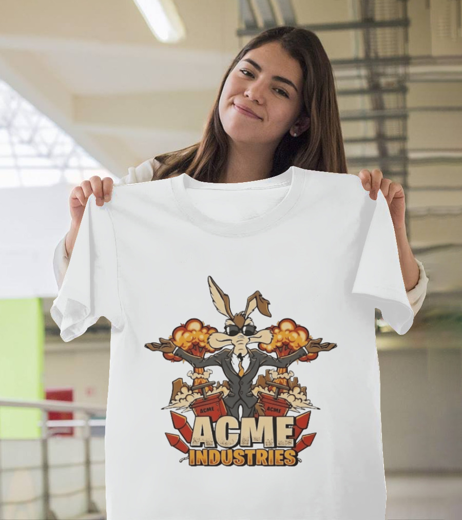 Wile E Coyote Acme Industries Suit Explosions T-Shirt