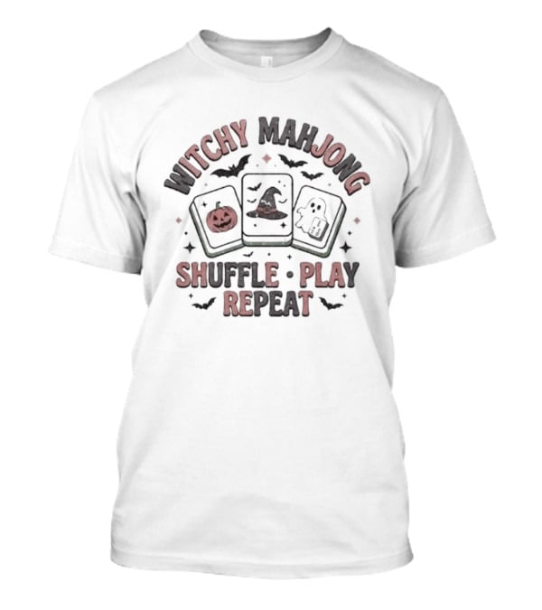 Witchy Mahjong Halloween Shuffle Play Repeat T-Shirt
