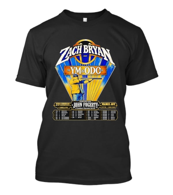 Zach Bryan 2027 The YM And ODC Tour Featuring John Fogerty Ryan Bingham Vance Joy T-Shirt