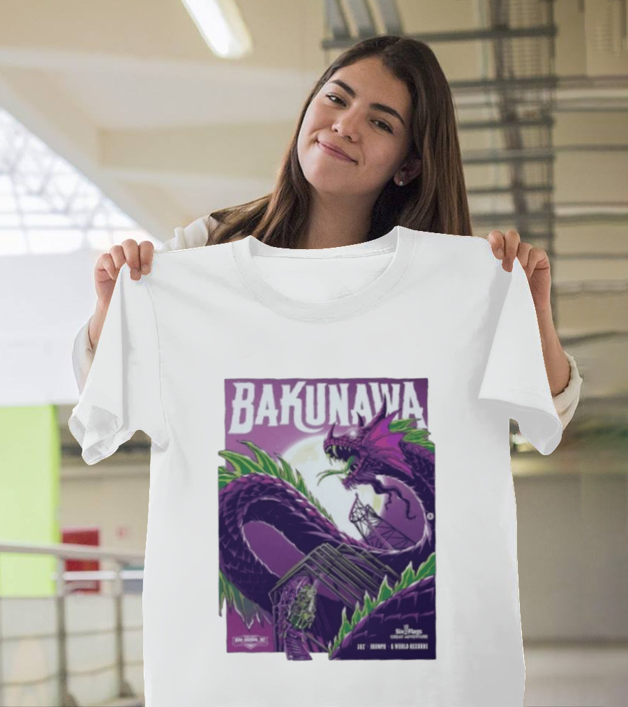 Bakunawa Project Purple Six Flags Great Adventure Roller 32 Stories 100 MPH 6 World Records T-Shirt