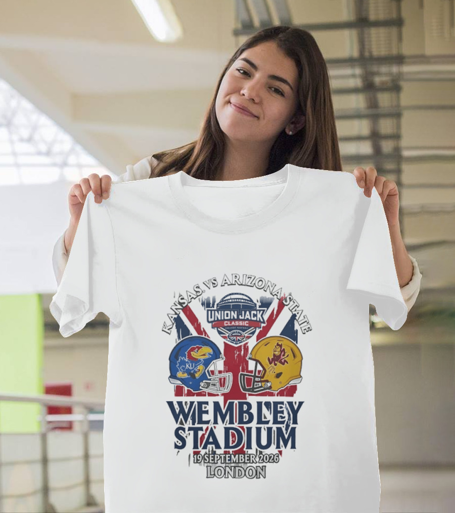 Kansas Vs Arizona State Union Jack Classic Wembley Stadium 19 September 2026 London T-Shirt