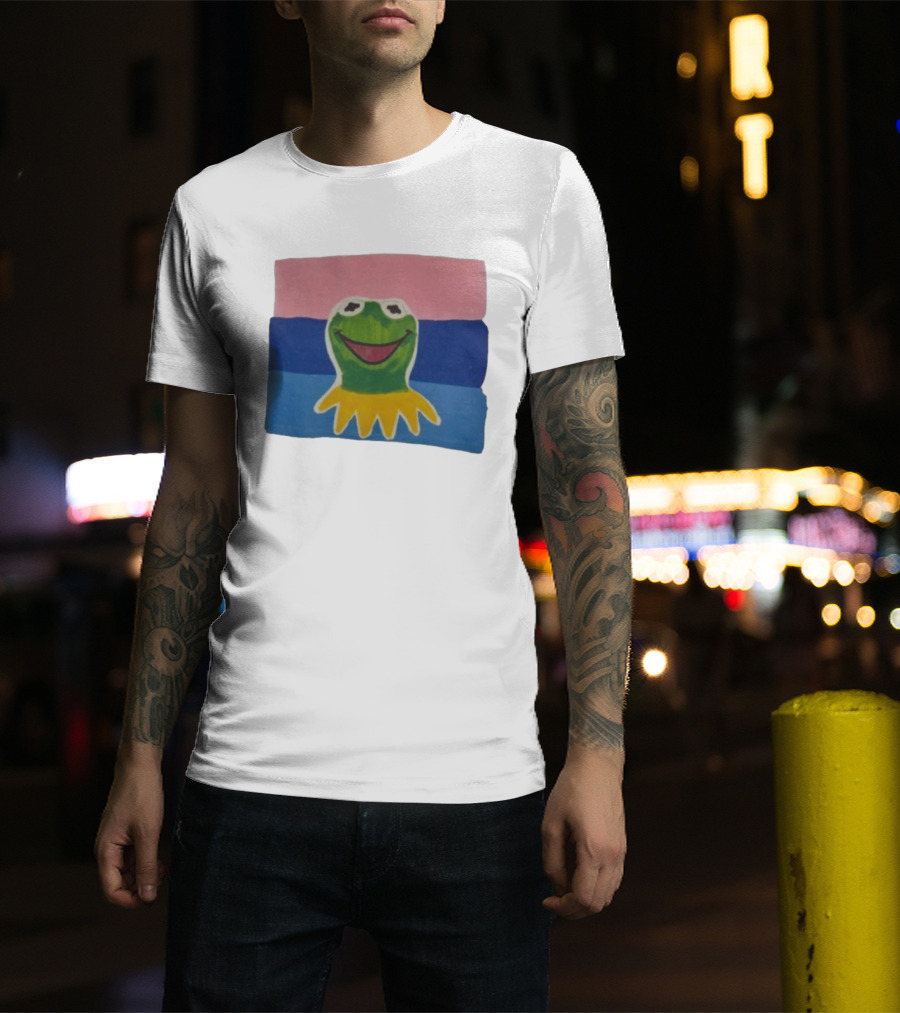 Kermit The Frog On Bisexual Pride Flag LGBTQ T-Shirt