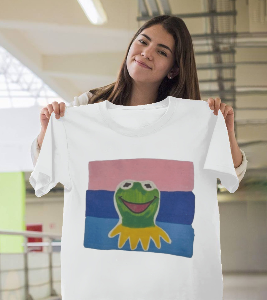 Kermit The Frog On Bisexual Pride Flag LGBTQ T-Shirt
