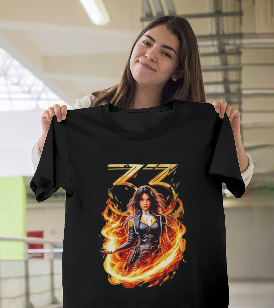 33 Fire Sorceress Fantasy Flames T-Shirt