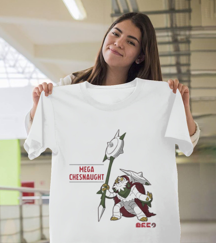 Mega Chesnaught 0652 Pokemon Pokedex Gaming Axe Warrior T-Shirt